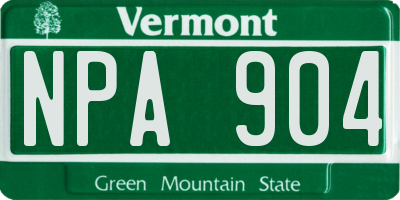 VT license plate NPA904