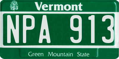 VT license plate NPA913