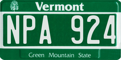 VT license plate NPA924