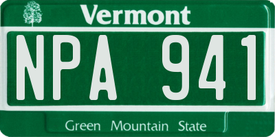 VT license plate NPA941