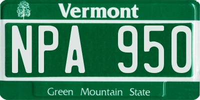 VT license plate NPA950