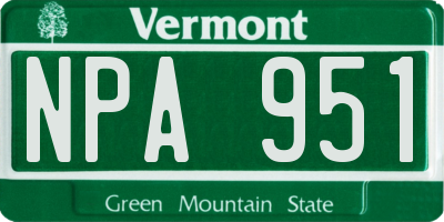 VT license plate NPA951