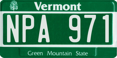 VT license plate NPA971