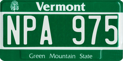 VT license plate NPA975