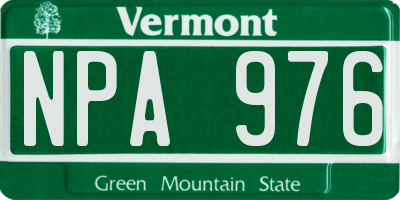 VT license plate NPA976