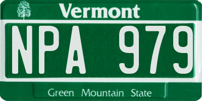 VT license plate NPA979