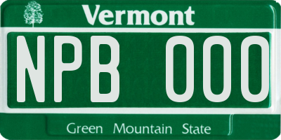 VT license plate NPB000