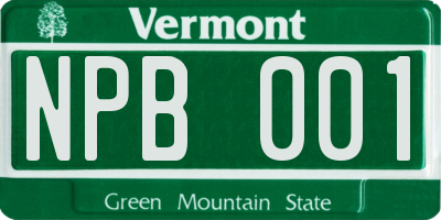 VT license plate NPB001