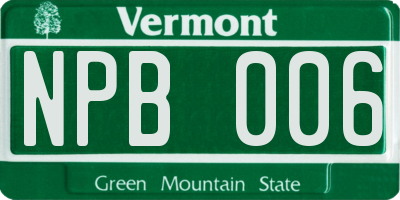 VT license plate NPB006