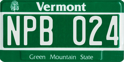 VT license plate NPB024