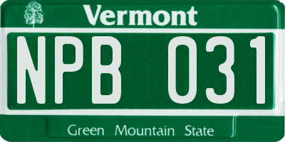 VT license plate NPB031