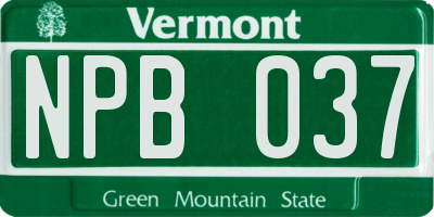 VT license plate NPB037