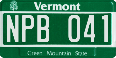 VT license plate NPB041