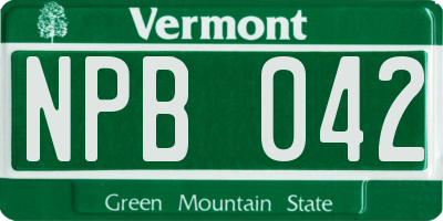 VT license plate NPB042