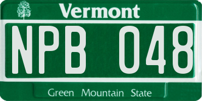 VT license plate NPB048