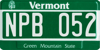 VT license plate NPB052