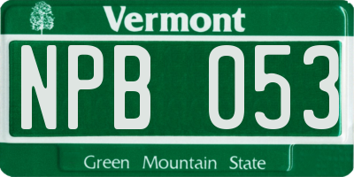 VT license plate NPB053