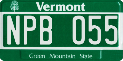 VT license plate NPB055