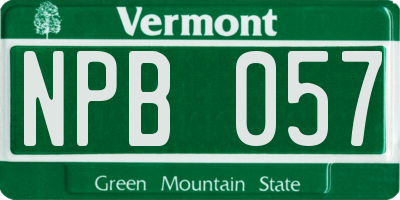 VT license plate NPB057