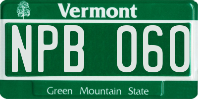 VT license plate NPB060