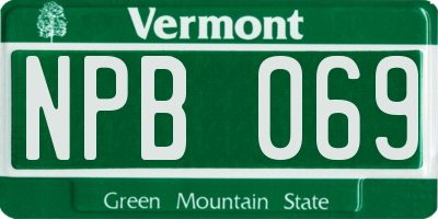 VT license plate NPB069