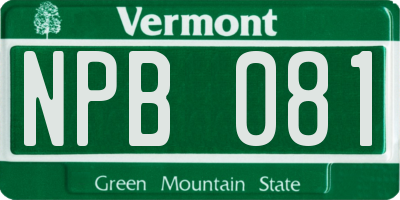 VT license plate NPB081