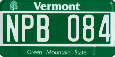 VT license plate NPB084