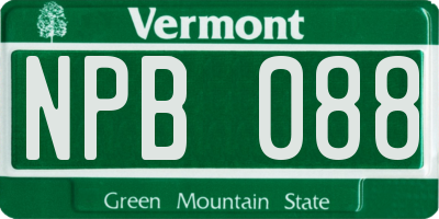 VT license plate NPB088