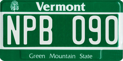 VT license plate NPB090