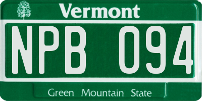 VT license plate NPB094