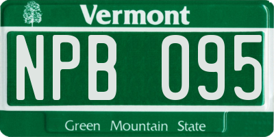 VT license plate NPB095