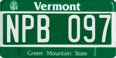 VT license plate NPB097