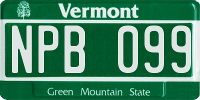VT license plate NPB099