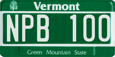 VT license plate NPB100