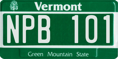 VT license plate NPB101