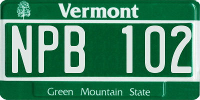 VT license plate NPB102