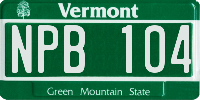 VT license plate NPB104