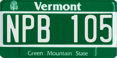 VT license plate NPB105