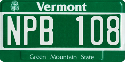 VT license plate NPB108