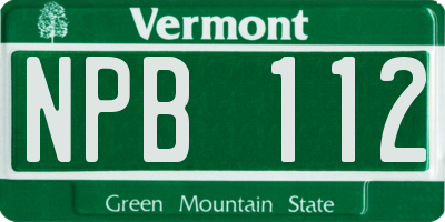 VT license plate NPB112