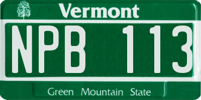 VT license plate NPB113