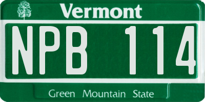 VT license plate NPB114