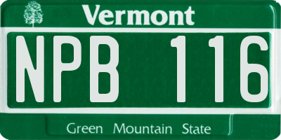 VT license plate NPB116