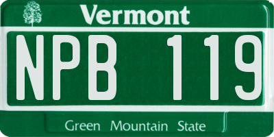 VT license plate NPB119