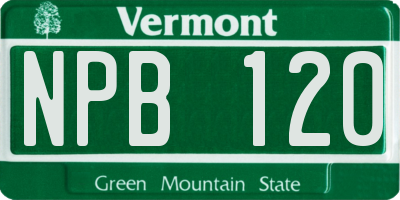 VT license plate NPB120