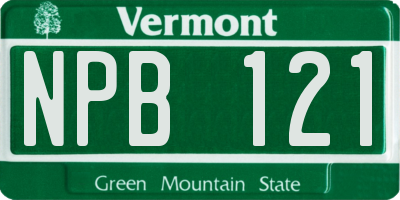 VT license plate NPB121