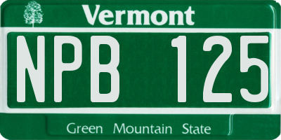 VT license plate NPB125