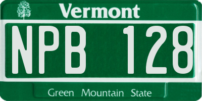 VT license plate NPB128