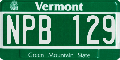 VT license plate NPB129