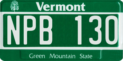 VT license plate NPB130